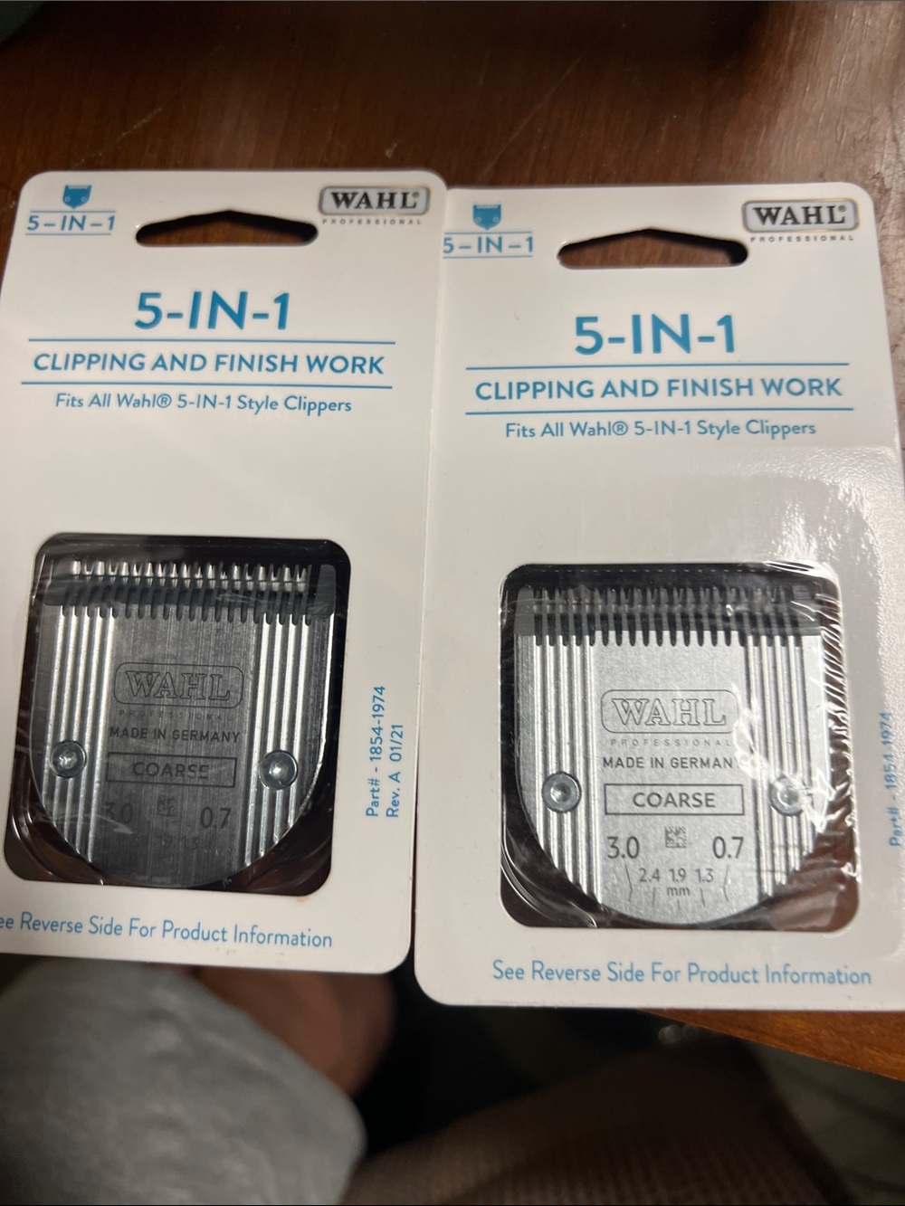 Wahl 5-IN-1 Replacement Coarse Clipper Blades — Silver and Black lot of 2